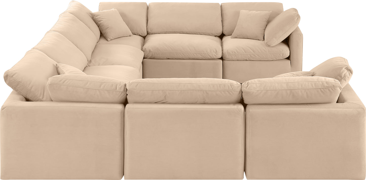 luxus beige velvet modular sectional sec8a