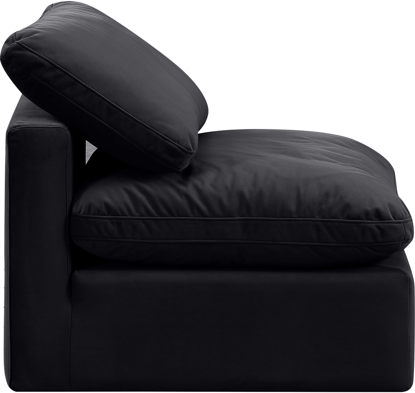 luxus black velvet armless chair armless