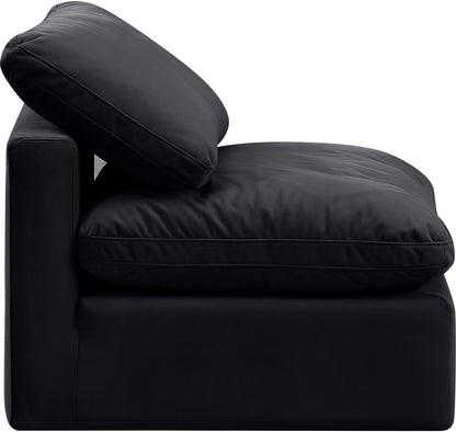 Luxus Black Velvet Armless Chair Armless