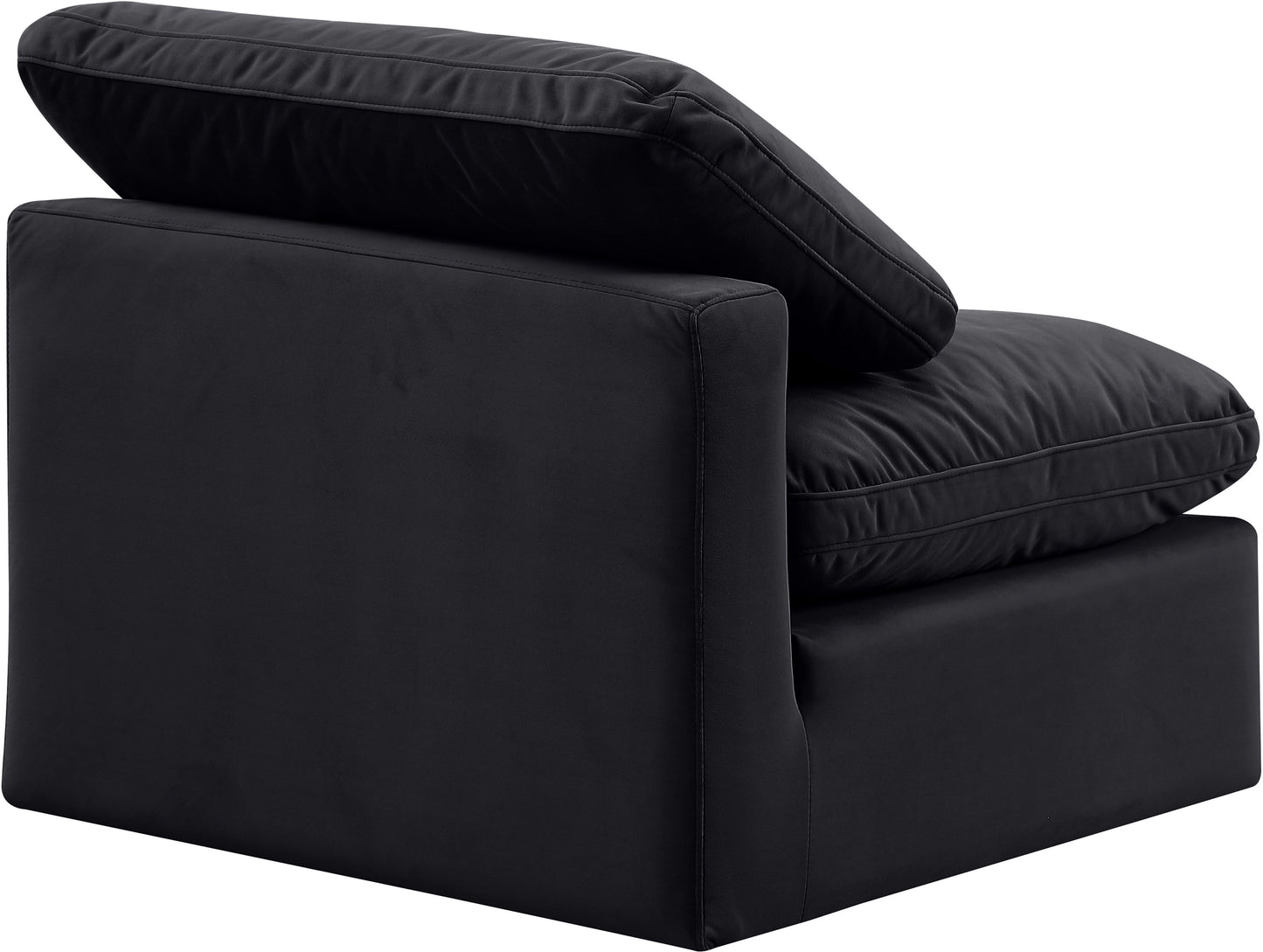 luxus black velvet armless chair armless