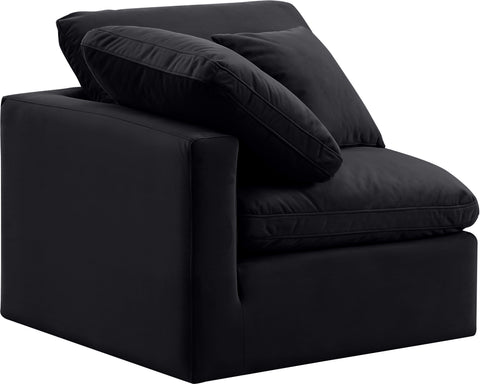 Luxus Black Velvet Corner Chair Corner