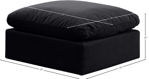 Luxus Black Velvet Ottoman Ott