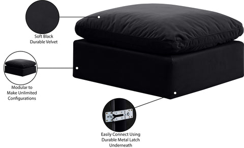 Luxus Black Velvet Ottoman Ott