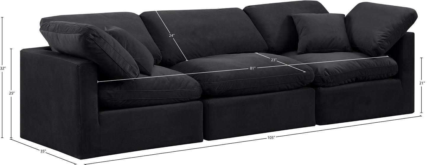 luxus black velvet modular sofa s105