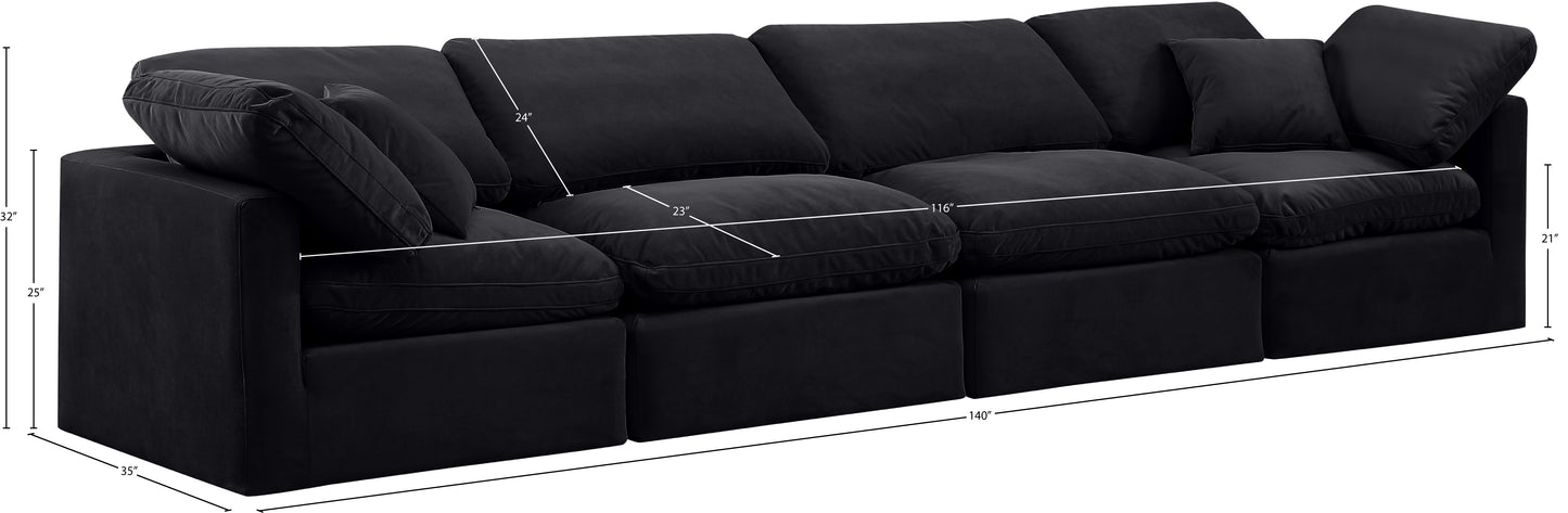 luxus black velvet modular sofa s140