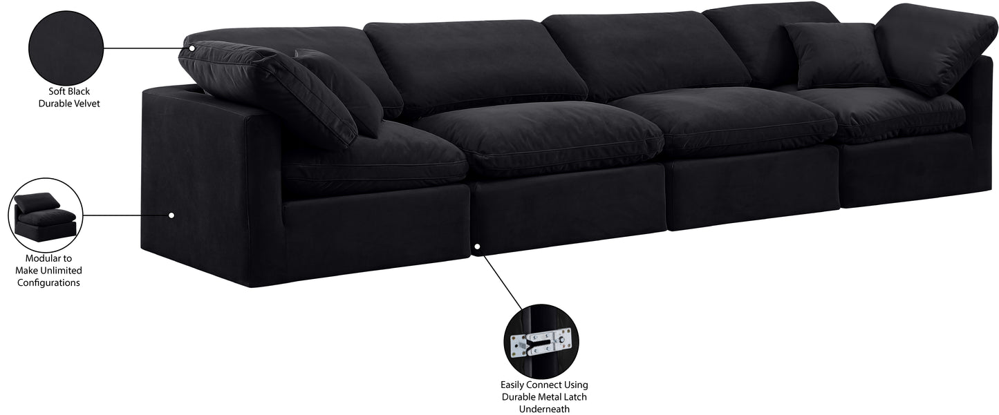 luxus black velvet modular sofa s140