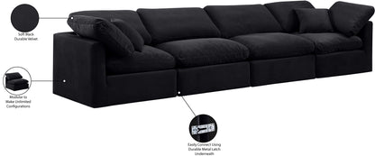 Luxus Black Velvet Modular Sofa S140