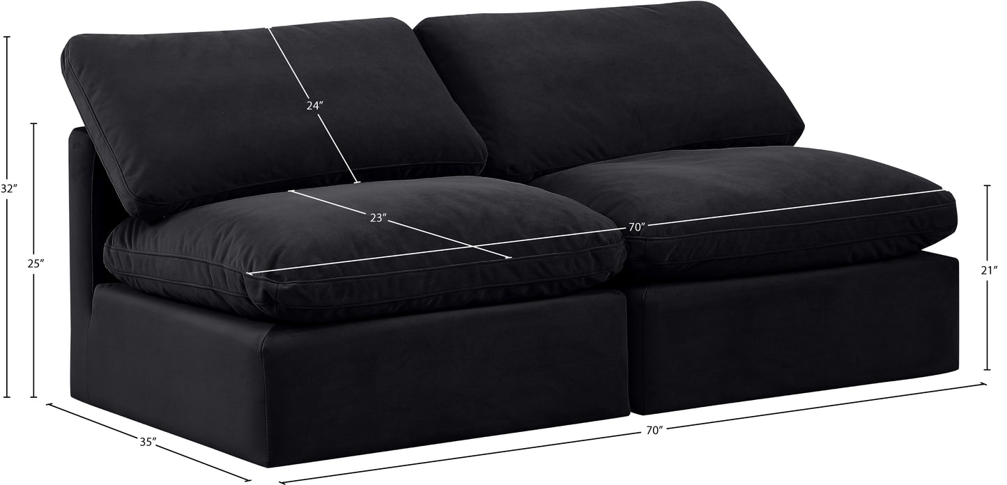 luxus black velvet modular sofa s2