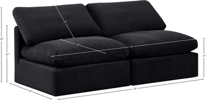 Luxus Black Velvet Modular Sofa S2