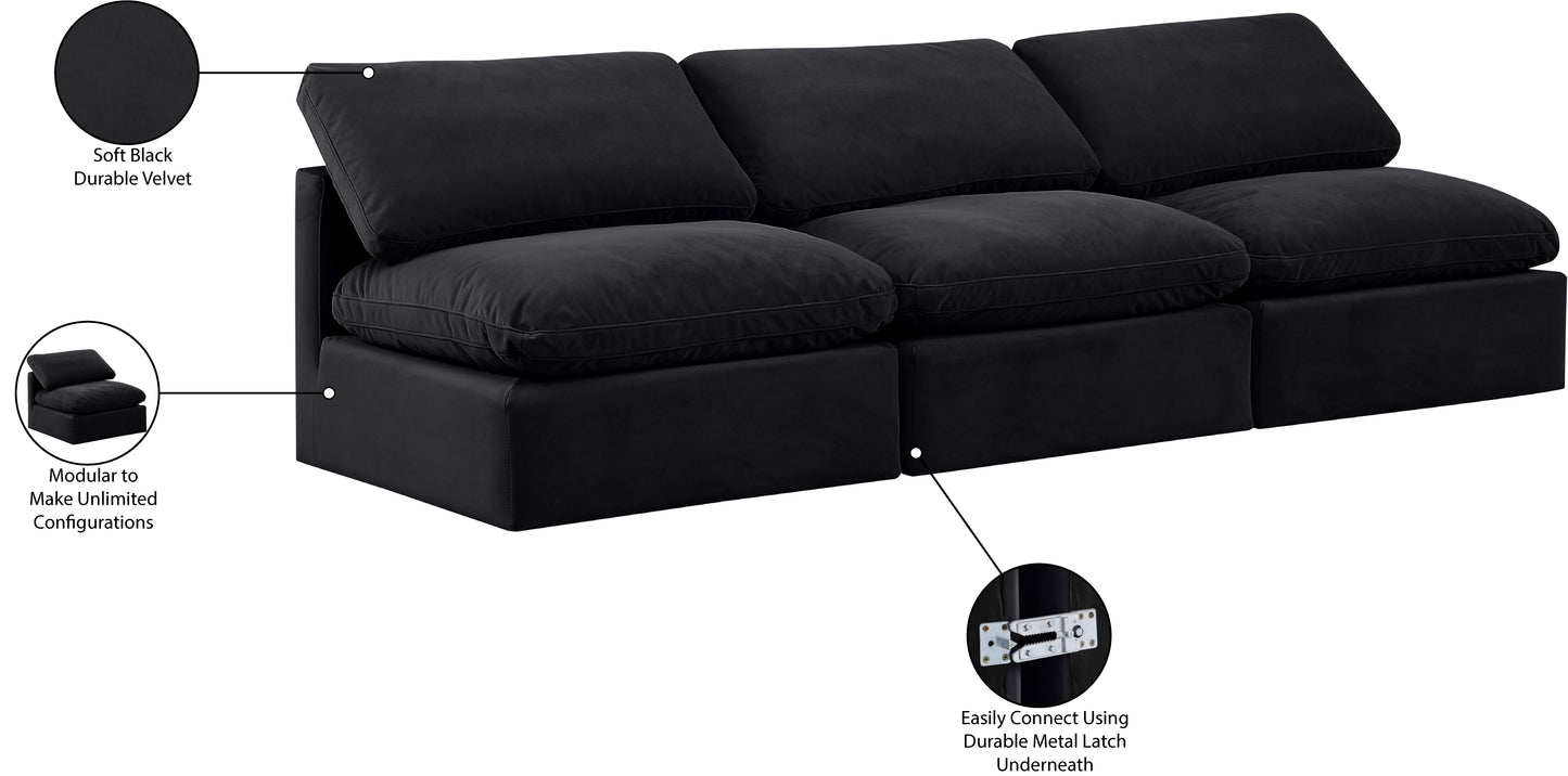 luxus black velvet modular sofa s3