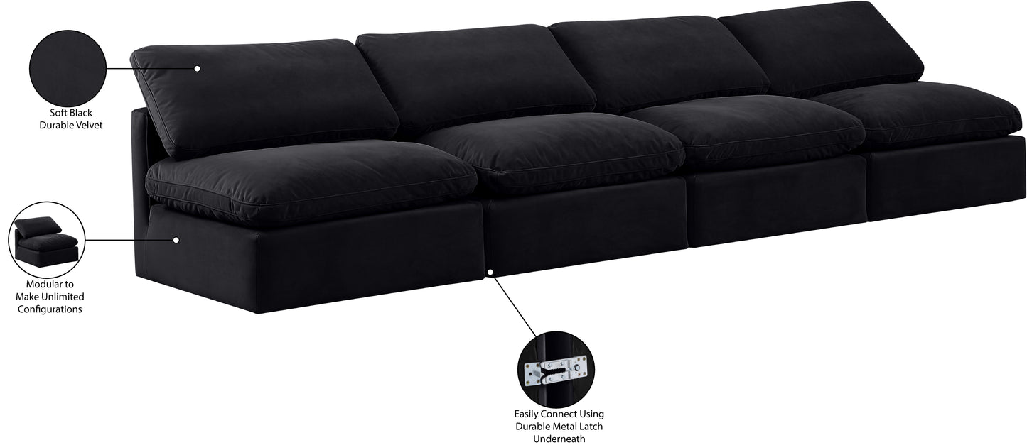 luxus black velvet modular sofa s4