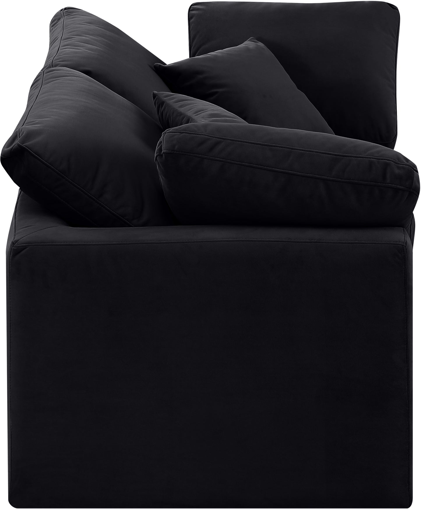 luxus black velvet modular sofa s70