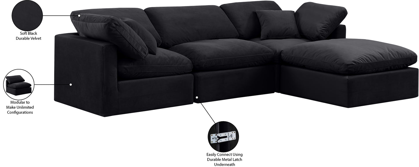 luxus black velvet modular sectional sec4a