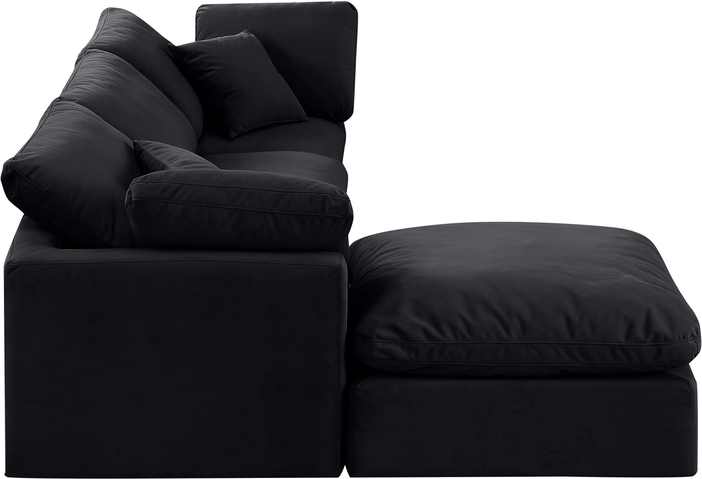 luxus black velvet modular sectional sec4a