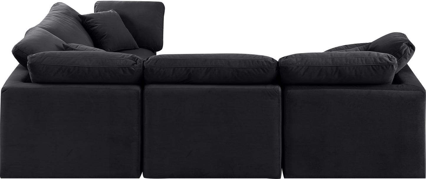 luxus black velvet modular sectional sec4c