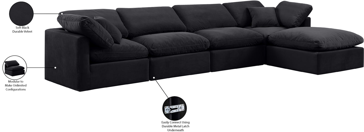 luxus black velvet modular sectional sec5a