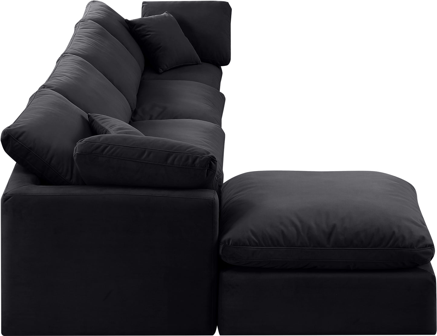 luxus black velvet modular sectional sec5a