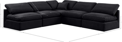 Luxus Black Velvet Modular Sectional Sec5B