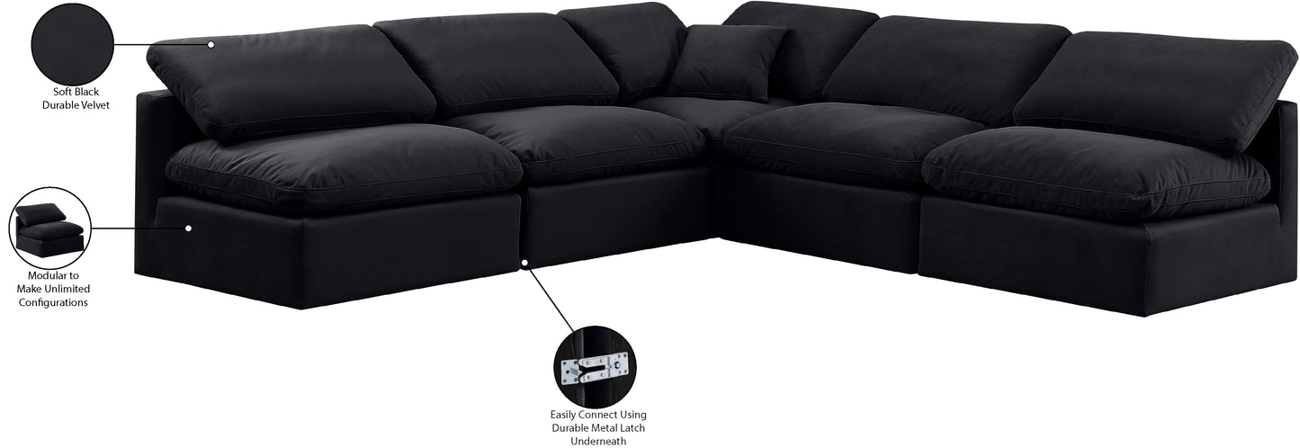 luxus black velvet modular sectional sec5b