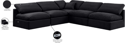 Luxus Black Velvet Modular Sectional Sec5B