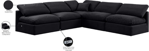 Luxus Black Velvet Modular Sectional Sec5B