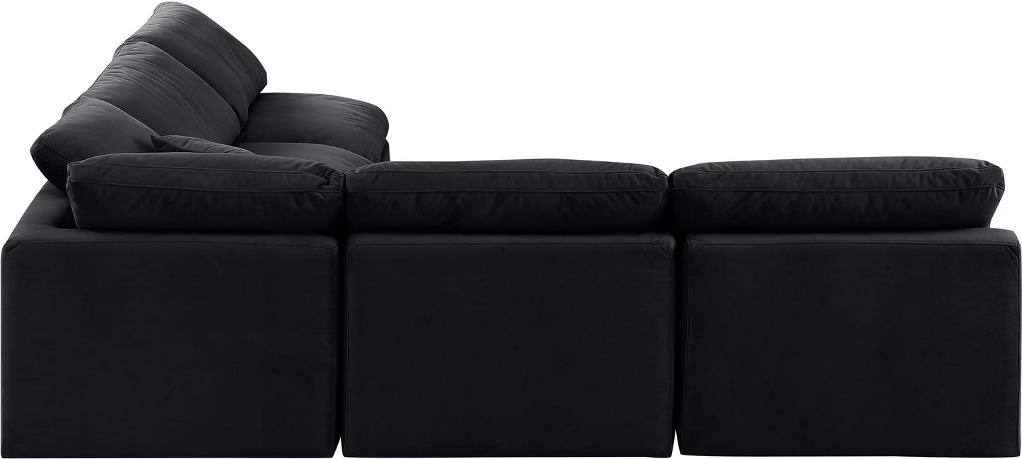 luxus black velvet modular sectional sec5b