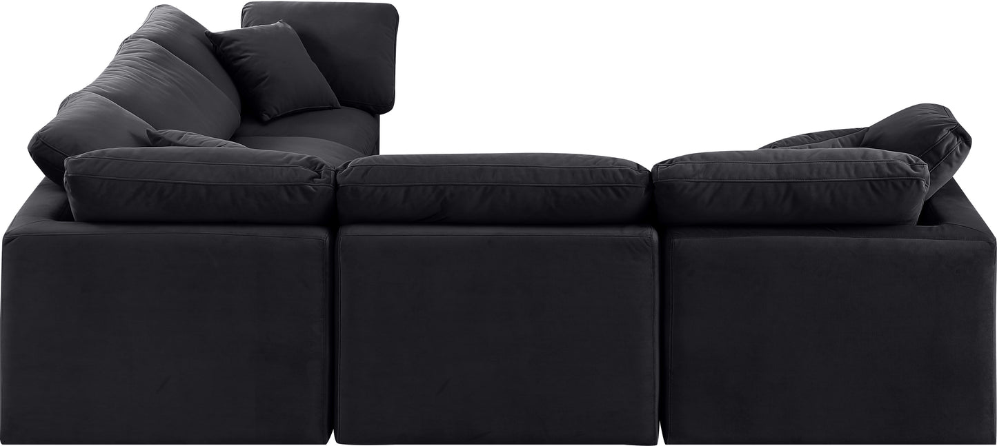 luxus black velvet modular sectional sec5c