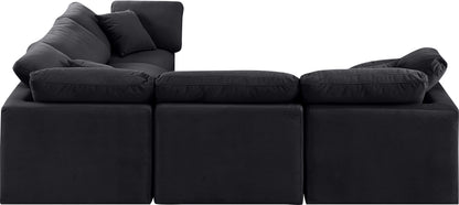 Luxus Black Velvet Modular Sectional Sec5C