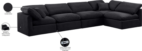 Sloane 140" Velvet Upholstered Sectional, 5-Piece (Style 2)