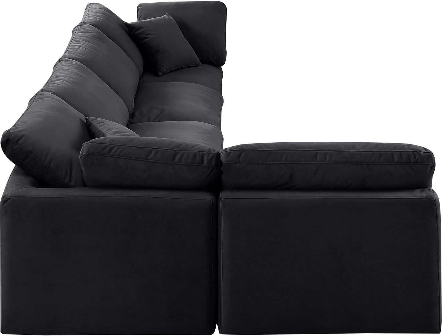 luxus black velvet modular sectional sec5d