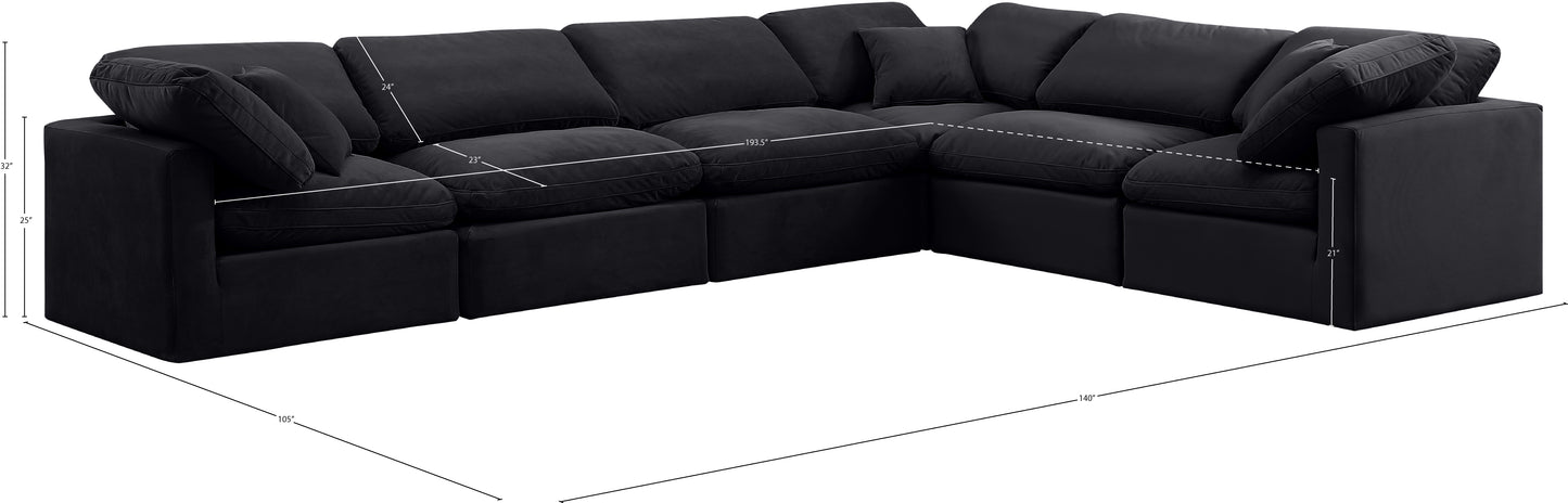 luxus black velvet modular sectional sec6a