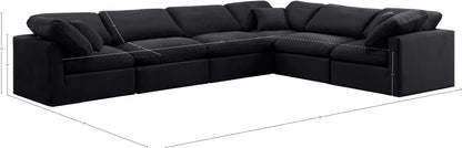 Luxus Black Velvet Modular Sectional Sec6A