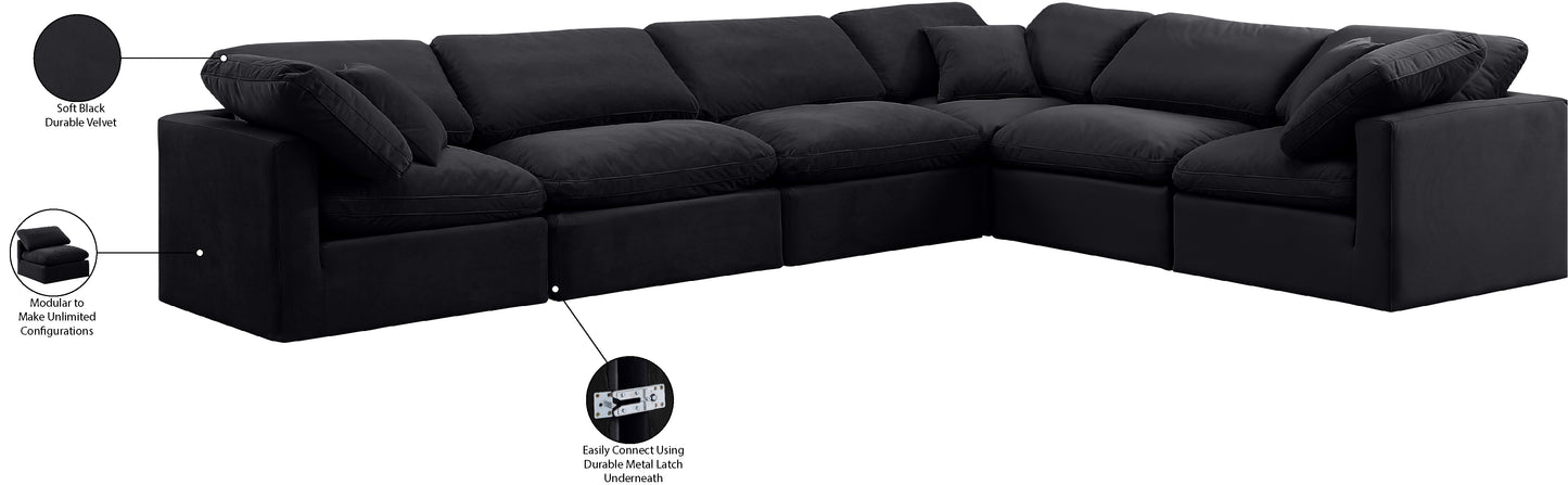 luxus black velvet modular sectional sec6a