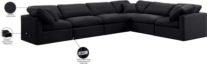 Luxus Black Velvet Modular Sectional Sec6A