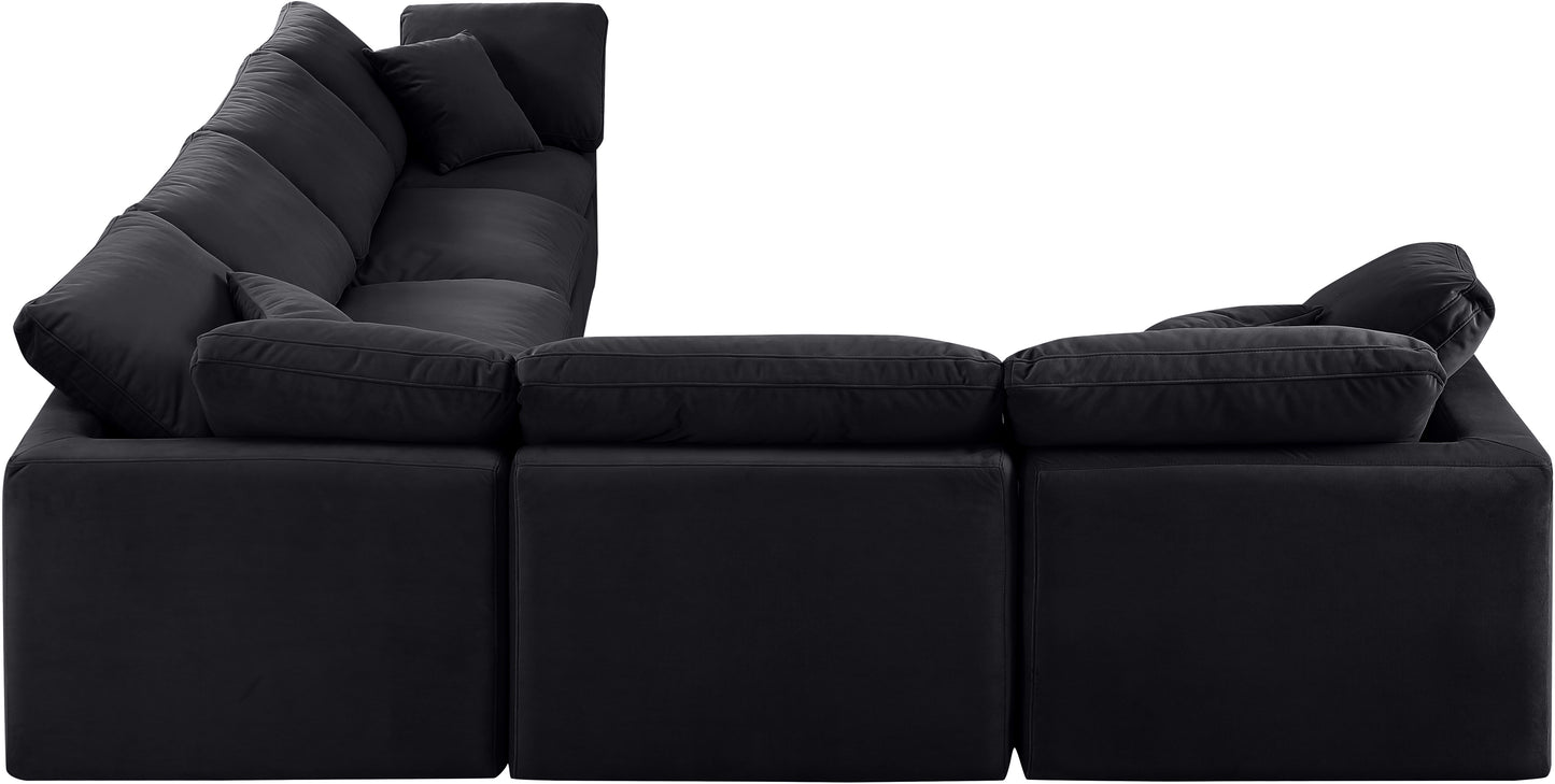 luxus black velvet modular sectional sec6a