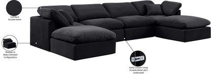 Luxus Black Velvet Modular Sectional Sec6B