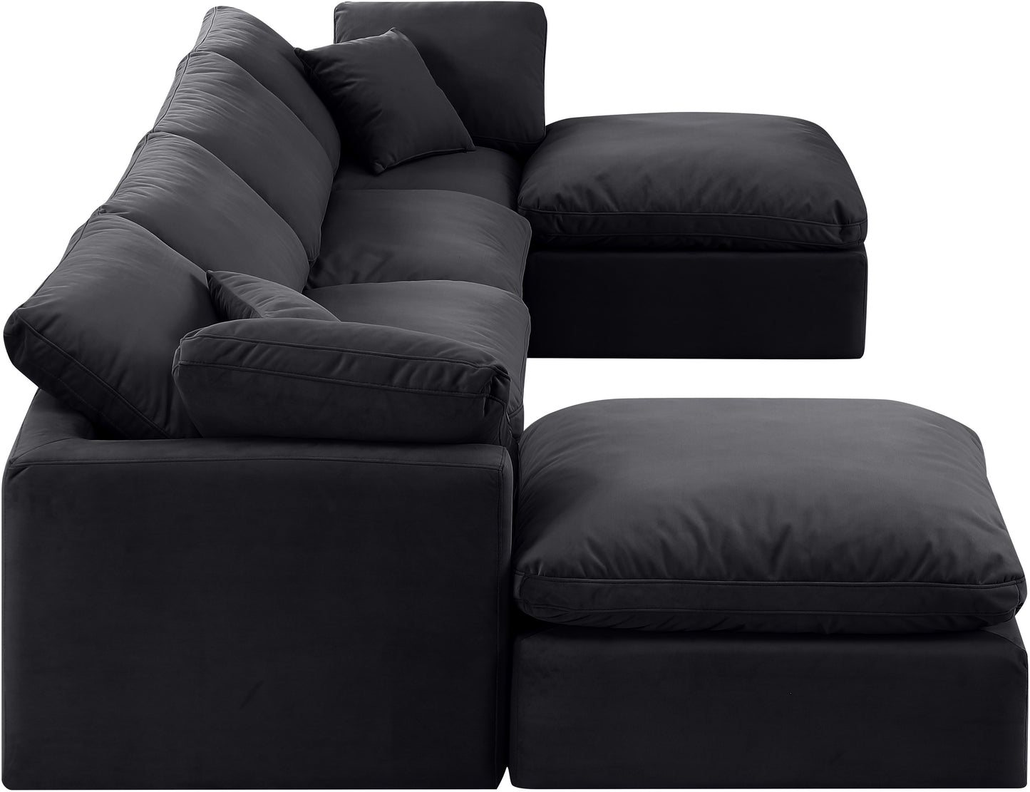 luxus black velvet modular sectional sec6b