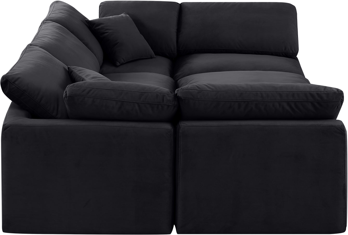 luxus black velvet modular sectional sec6c