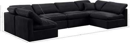 Luxus Black Velvet Modular Sectional Sec6D