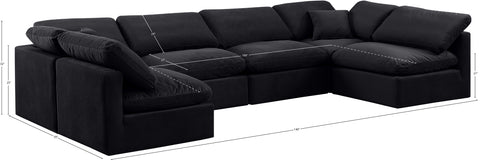 Luxus Black Velvet Modular Sectional Sec6D