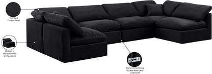 Luxus Black Velvet Modular Sectional Sec6D