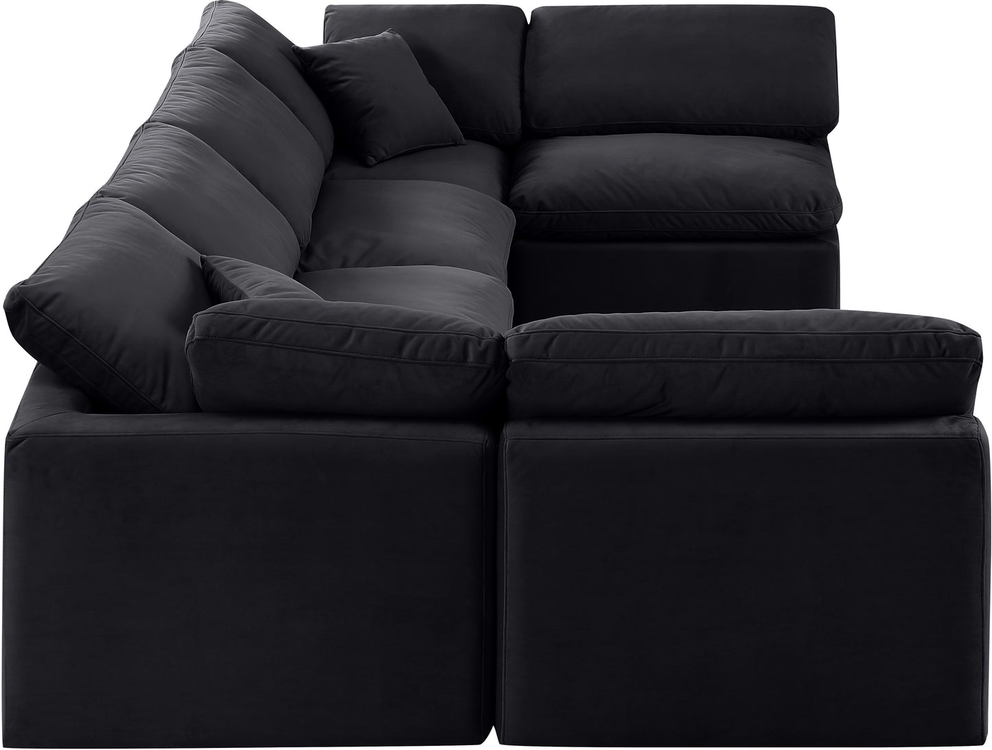 luxus black velvet modular sectional sec6d