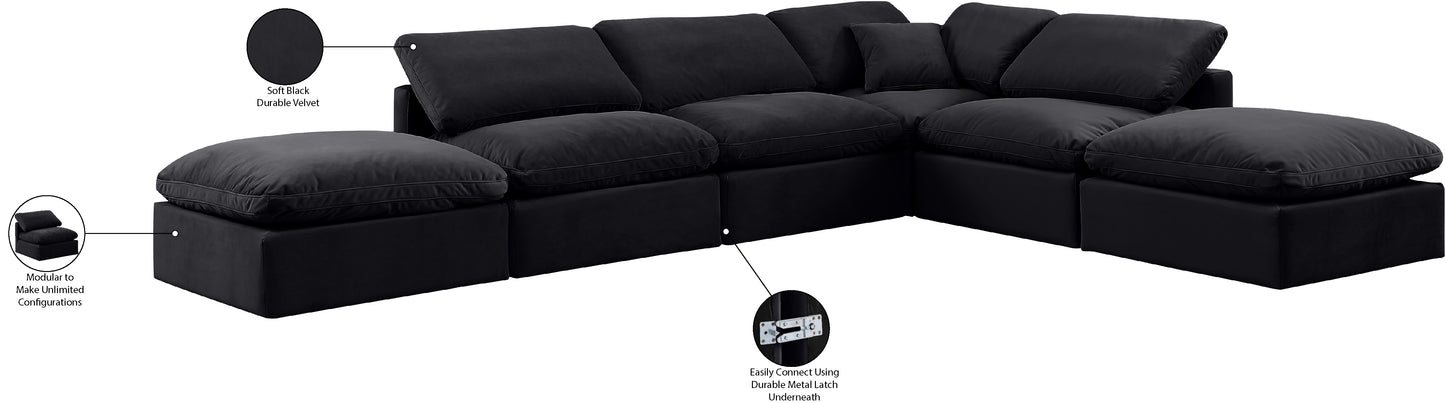 luxus black velvet modular sectional sec6e