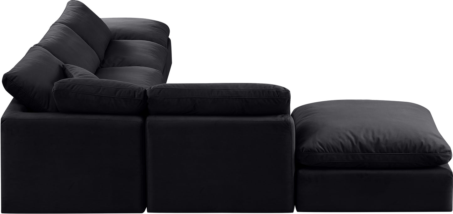 luxus black velvet modular sectional sec6e