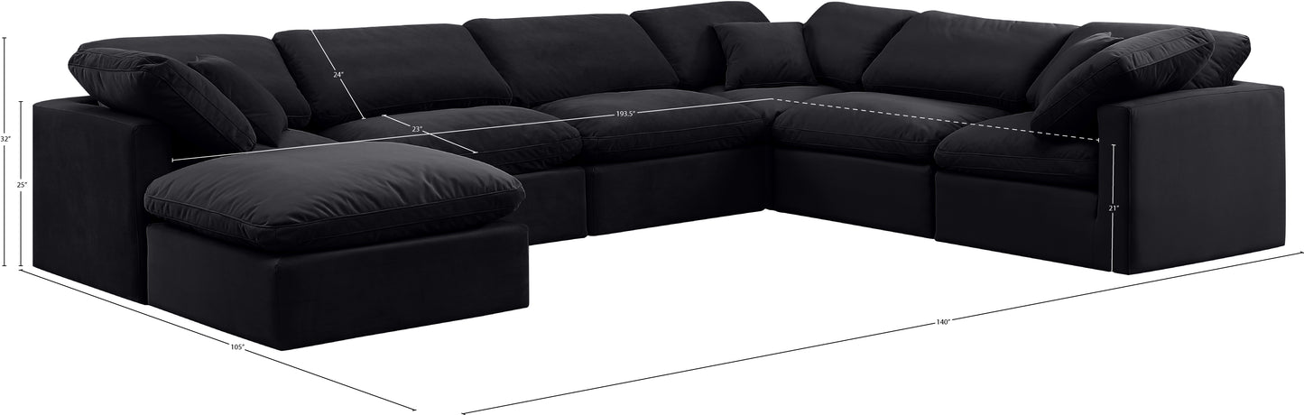 luxus black velvet modular sectional sec7a