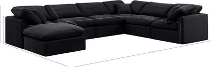 Luxus Black Velvet Modular Sectional Sec7A