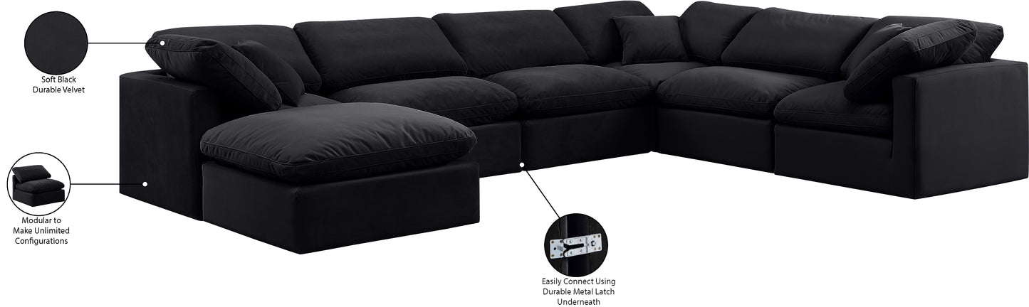 luxus black velvet modular sectional sec7a