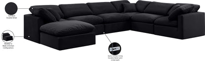 Luxus Black Velvet Modular Sectional Sec7A