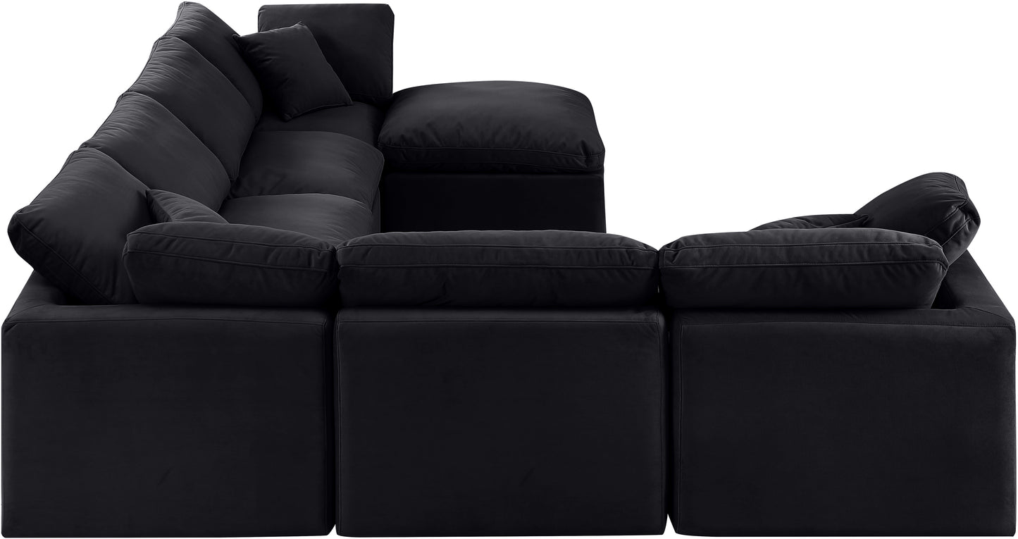 luxus black velvet modular sectional sec7a