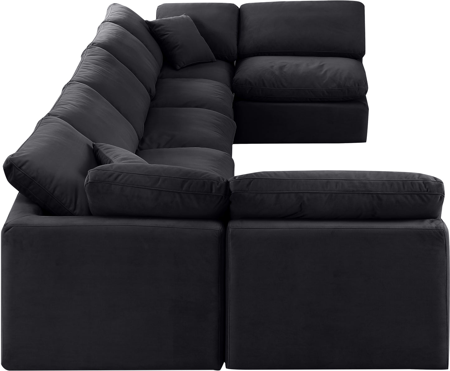 luxus black velvet modular sectional sec7b